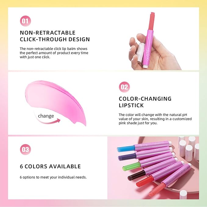 MAEPEOR Tinted Lip Balm 6 Colors Moisturizing Lip Balm Hydrating Changing Lip Gloss for Lip Care and Dry Lip (05 Blueberry)-VeraVaultWomen