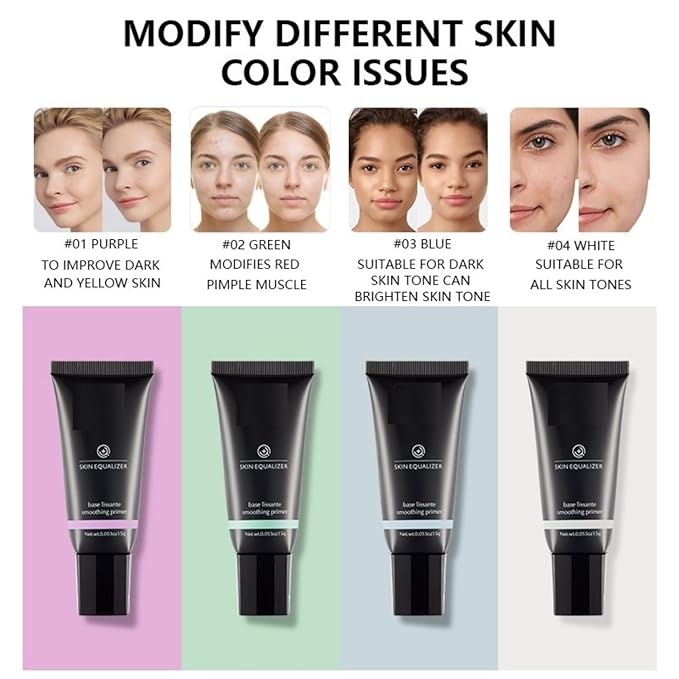 MAEPEOR Moisturizing Face Primer 4 Colors Long Lasting Matte Face Primer For Neutralizing Uneven Skin Tones & Brightening Complexion (02 Green)-VeraVaultWomen