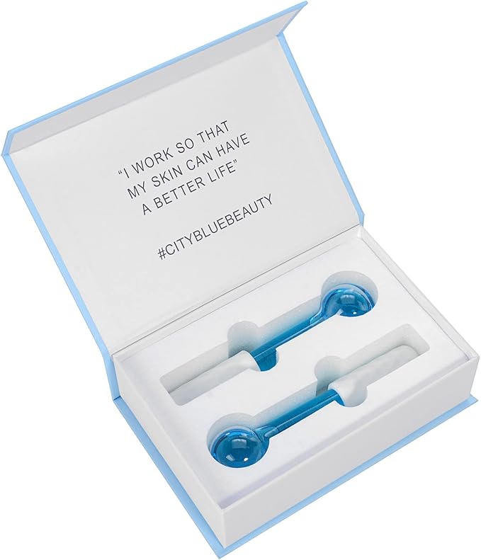 ICE GLOBES SMALL BALLS for Eyes, 2 PCS Blue Facial Globes for Massage Tool, Facial Roller Cold Skin Massagers, Tighten Skin, Reduce Puffiness and Dark Circles, Enhance Circulation-VeraVaultWomen