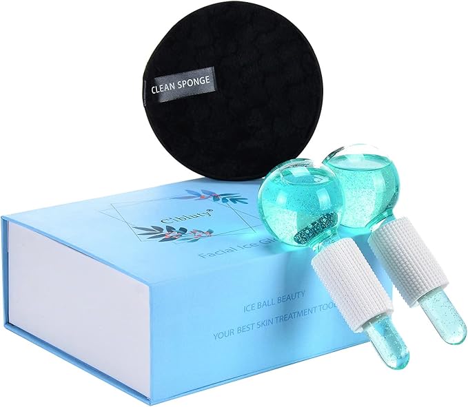 Ice Globes for Facials- Freezer Free Face Rollers with Essence for Daily Beauty Routines, Skin Massagers Globes Durable Quartz Glass for Reduce Puffiness Skin Cooling (Update Green)-VeraVaultWomen