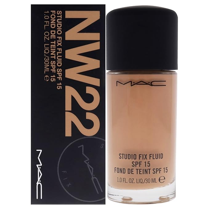 MAC Studio Fix Fluid SPF15 NW22, 1.0582 Ounce (M6JC28)-VeraVaultWomen