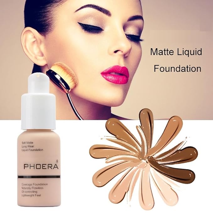 2 Pack PHOERA Foundation 103 Warm Peach Makeup,Full Coverage Foundation for Women and Girls-VeraVaultWomen