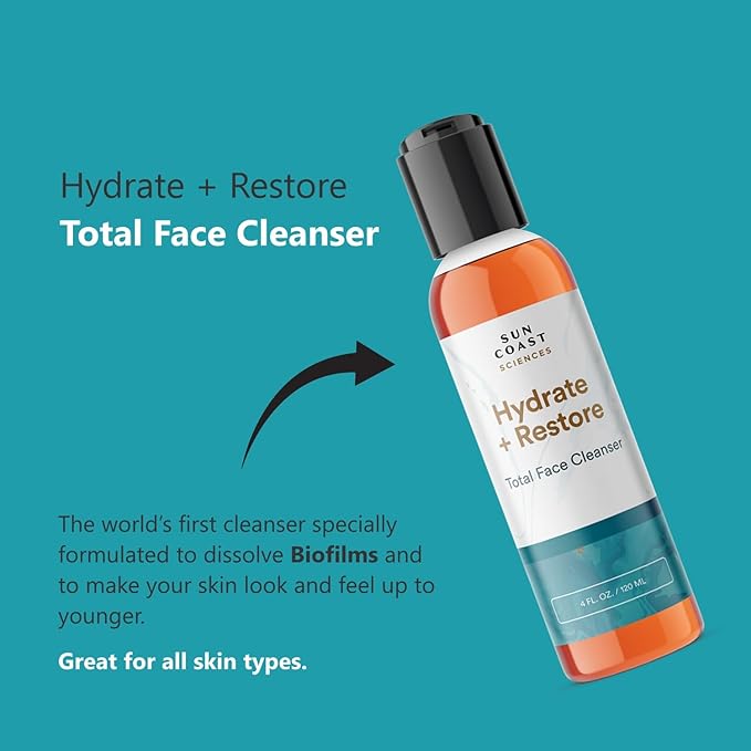 SUN COAST SCIENCES - Hydrate + Restore Total Face Cleanser, Vitamina B, Hydrating Facial Cleanser With Niacinamide for All Skin Types - 4 fl oz-VeraVaultWomen