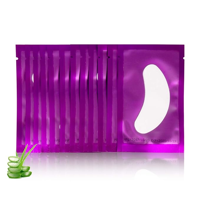 100 Pairs Set Under Eye Pads, Comfy and Cool Under Eye Patches Gel Pad for Eyelash Extensions Eye Mask Beauty Tool (Purple)-VeraVaultWomen