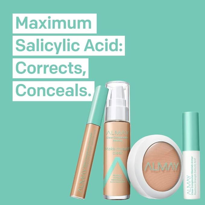 Almay Clear Complexion Makeup, Hypoallergenic, Cruelty Free, Dermatologist Tested Foundation, 1oz-VeraVaultWomen