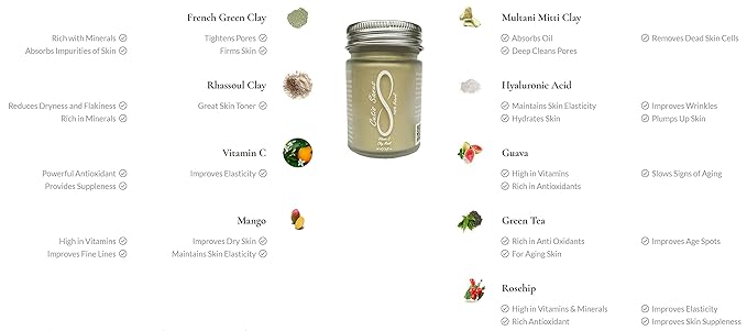 100% Natural Vitamin C Clay Exfoliating Face Mask 60g All Clay & No Water …-VeraVaultWomen