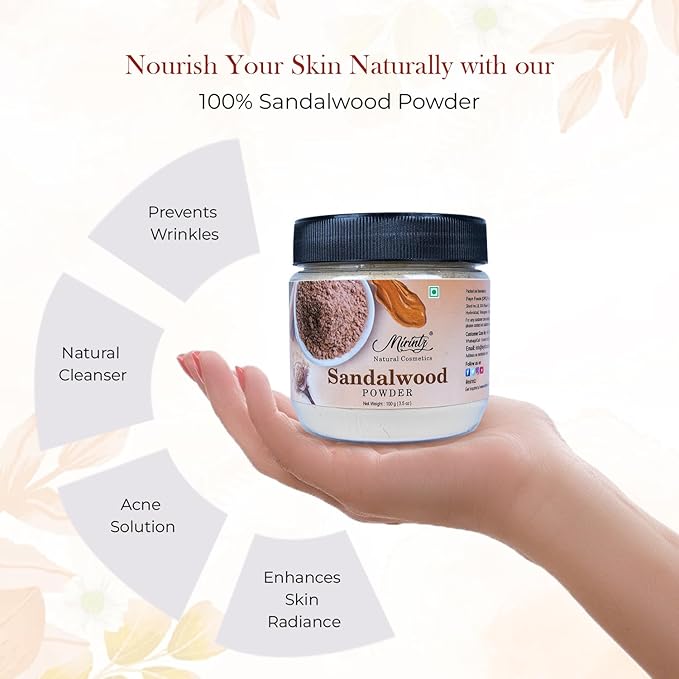100% Natural Sandalwood Powder | (3.5 Oz) Chandan Powder for Women & Men | Herbal Sandalwood Powder for Face & Skin | Ayurvedic Face Pack for Glowing Skin, Tan Removal Mask & Natural Face Pack-VeraVaultWomen