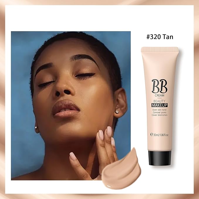 KWOLYKIM 2PCS Hydrating Makeup BB Cream, Tinted Moisturizer Face Makeup BB Cream Foundation Waterproof Concealer Clean Brighten Color Correcting Cream Nude Makeup Long Lasting for All Skin(Tan)-VeraVaultWomen