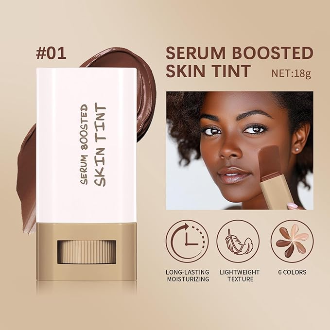 Beauty Balm Serum Boosted Skin Tint – Hydrating Tinted Moisturizer, Lightweight Solid Tinted Foundation Stick for Flawless, Sheer to Medium Coverage, Radiant & Dewy Finish, All-Day Wear (2#, 1)-VeraVaultWomen