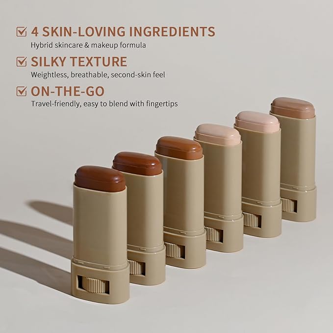 Beauty Balm Serum Boosted Skin Tint – Hydrating Tinted Moisturizer, Lightweight Solid Tinted Foundation Stick for Flawless, Sheer to Medium Coverage, Radiant & Dewy Finish, All-Day Wear (2#, 1)-VeraVaultWomen
