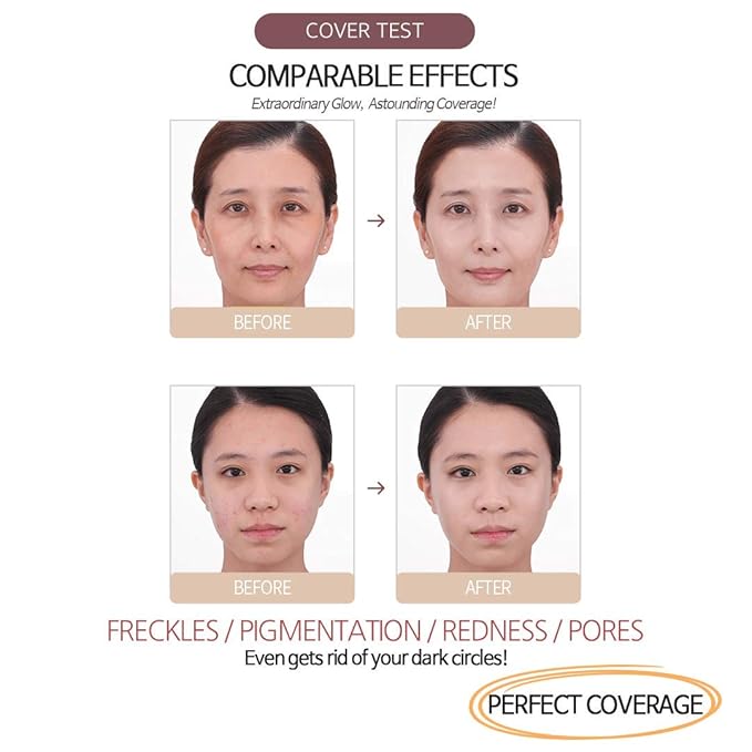 MIBA Ion Calcium Foundation Double Cushion RX 25 g / 0.88 oz Big Cushion SEASON2 Long Lasting Effect for Dewy Skin. Skin moisturizing. Skin tightening relief. Fine coverage. Smooth adhesion (No 23)-VeraVaultWomen