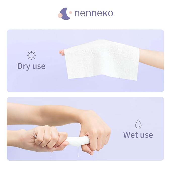 Disposable Face Towel XL Facial Wipes - Organic Vegan Biodegradable Face Towels,Ultra Soft Thick Wash Cloths for Adults and Baby, 100% Cotton Dry Wipes for Washing and Drying-VeraVaultWomen