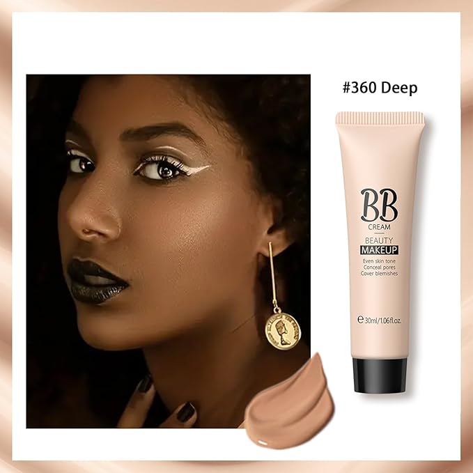 KWOLYKIM 2PCS Hydrating Makeup BB Cream, Tinted Moisturizer Face Makeup BB Cream Foundation Waterproof Concealer Brighten Color Correcting Cream Nude Makeup Long Lasting for All Skin(Deep)-VeraVaultWomen