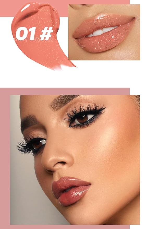 MAEPEOR Hydrating Lip Plumper 12 Colors Moisturizing Shiny Juicy Lip Balm Long Lasting Nourishing Lip Pluming Balm(Color 01)-VeraVaultWomen