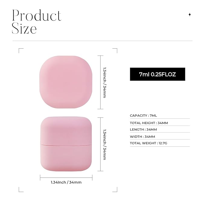 0.25 oz(7g) Empty Lip Balm Square Containers Tubes Lipstick 12 Pieces for Make Natural Lip Balm Lip Care - DIY & BPA FREE (Pink)-VeraVaultWomen