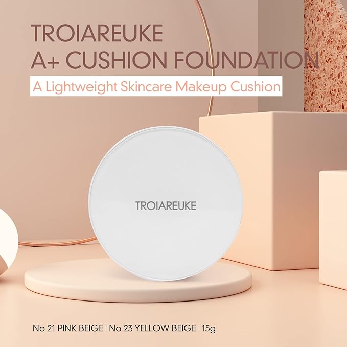 TROIAREUKE A+ Cushion Foundation (Shade 23) I Natural Coverage Foundation Makeup, Moisturizing Finish for Sensitive, Oily, Combination Skin, Skin Care Cushion I Korean Aesthetic Makeup-VeraVaultWomen