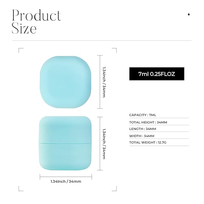 0.25 oz(7g) Empty Lip Balm Square Containers Tubes Lipstick 12 Pieces for Make Natural Lip Balm Lip Care - DIY & BPA FREE (Blue)-VeraVaultWomen