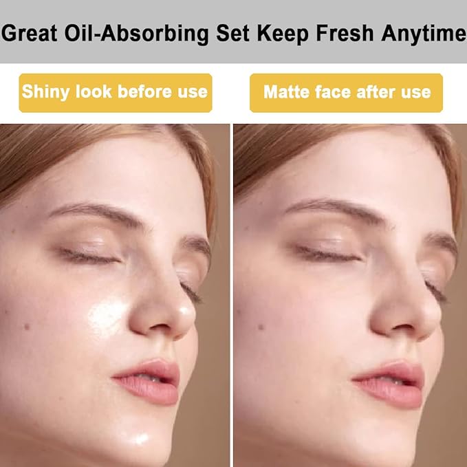 103 PCS Volcanic Roller Oily Skin Oil Control On The Go Volcanic Face Roller Oil Absorbing Volcanic Roller with Oil Blotting Sheet Paper for Oily Skin Care Oil Control Film Tissues (Type2)-VeraVaultWomen
