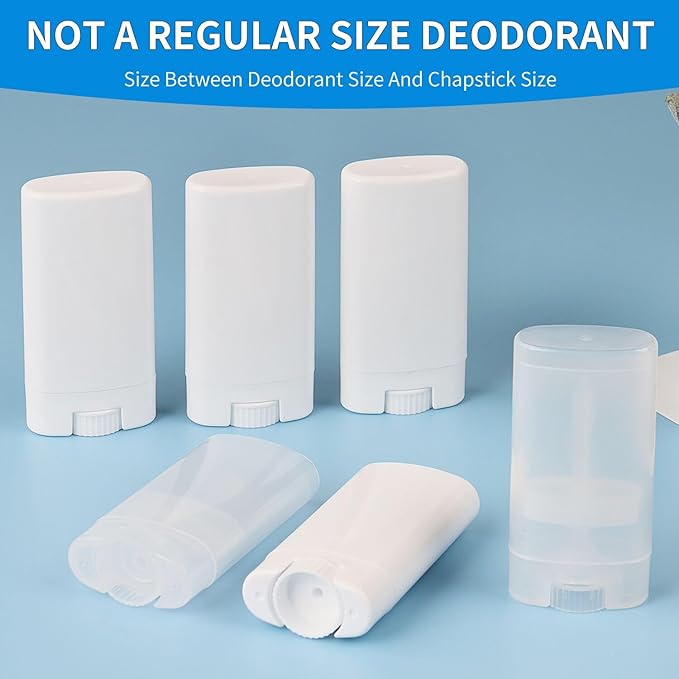 100PCS 15ML White Empty Oval Deodorant Lip Lipstick Balm Tubes Containers for DIY Homemade Crayon Chapstick Holder-VeraVaultWomen