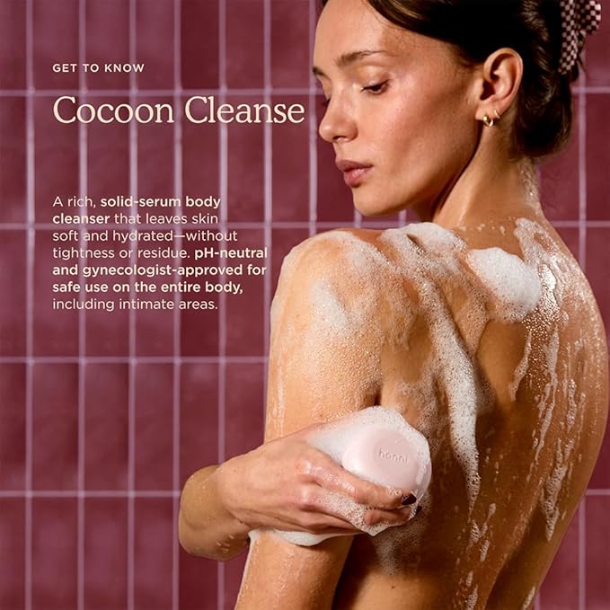 HANNI Cocoon Cleanse Serum with Shea Butter, Soap-Free Body Wash and Shaving Cream Replacement, Hydrating Cleanser with Eucalyptus, 3.7 oz-VeraVaultWomen