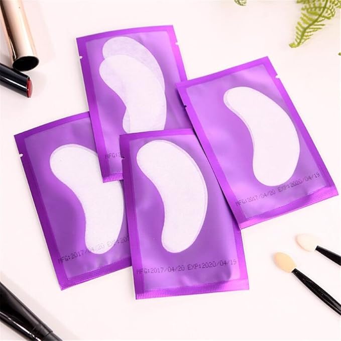 100 Pairs Set,Eye Gel Patches,Under Eye Pads Lint Free Lash Extension Eye Gel Patches for Eyelash Extension (purple)-VeraVaultWomen
