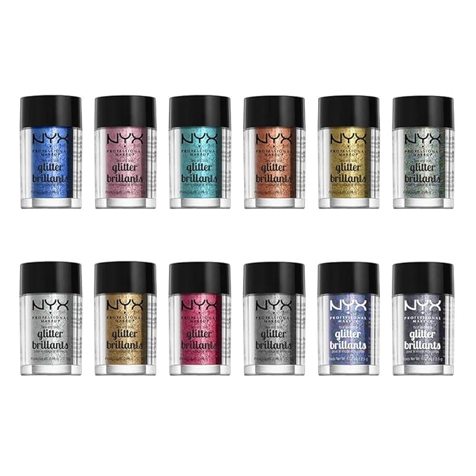 NYX PROFESSIONAL MAKEUP Face & Body Glitter, Rose (Pack of 4)