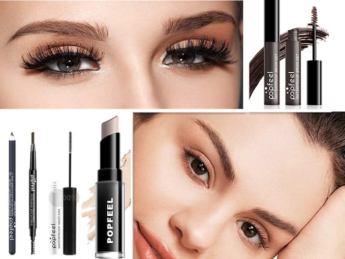 Makeup Kit For Women Full Kit, Naked Shimmer Eyeshadow Palette, Waterproof Black Eyeliner & Mascara, Makeup Tools Set, Lipstick, Premium Synthetic Foundation Powder for Medium to Dark Skin-VeraVaultWomen