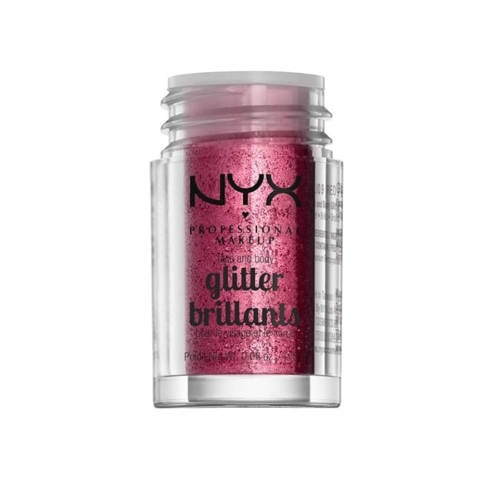 NYX PROFESSIONAL MAKEUP Face & Body Glitter, Red