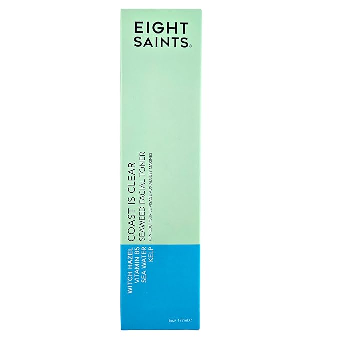 Eight Saints Coast is Clear Seaweed Anti Aging Face Toner, Natural and Organic Alcohol Free Witch Hazel Toner for Face, Minimizes Large Pores and Redness, 6 Ounces-VeraVaultWomen