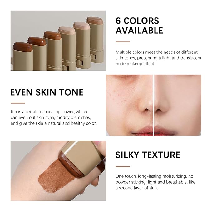 Beauty Balm Serum Boosted Skin Tint – Hydrating Tinted Moisturizer, Lightweight Solid Tinted Foundation Stick for Flawless, Sheer to Medium Coverage, Radiant & Dewy Finish, All-Day Wear (2#, 1)-VeraVaultWomen