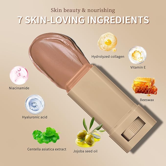 Beauty Balm Serum Boosted Skin Tint – Hydrating Tinted Moisturizer, Lightweight Solid Tinted Foundation Stick for Flawless, Sheer to Medium Coverage, Radiant & Dewy Finish, All-Day Wear (2#, 1)-VeraVaultWomen