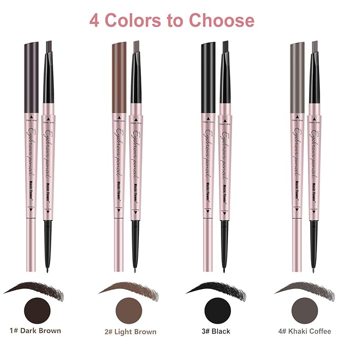 1-Pack Eyebrow Pencil & Brow Razor with Comb kit, Dual-ends Easy to Color Waterproof Long-lasting Makeup Natural Eye Brows Looking (Khaki Brown)