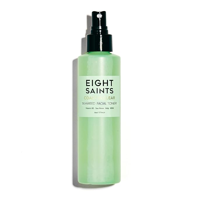 Eight Saints Coast is Clear Seaweed Anti Aging Face Toner, Natural and Organic Alcohol Free Witch Hazel Toner for Face, Minimizes Large Pores and Redness, 6 Ounces-VeraVaultWomen