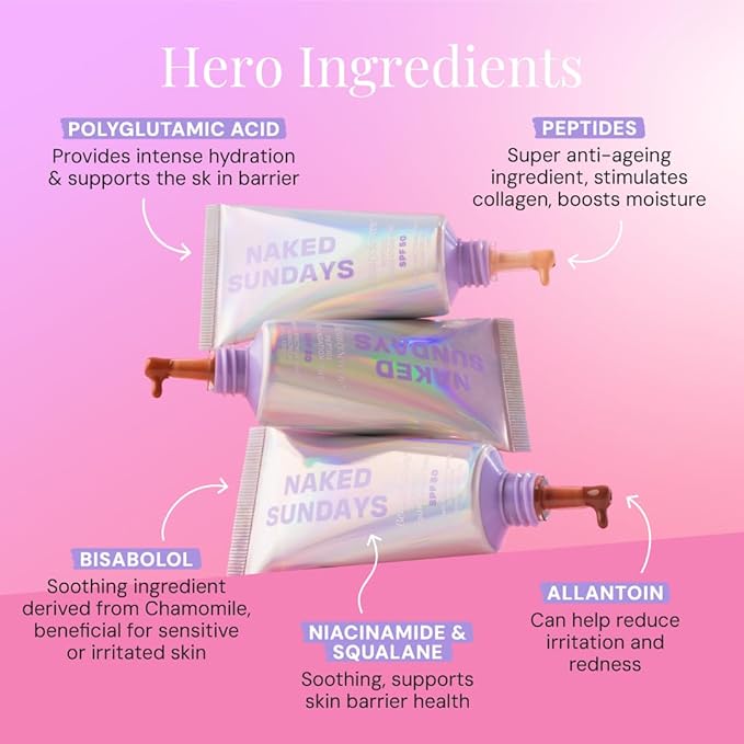 Naked Sundays BeautyScreen™ SPF 50 Mineral Peptide Foundation Tint – 2-in-1 Skin Tint & Mineral Sunscreen | Radiant, Buildable Coverage, Acne-Safe, Infused with Peptides (10 Deep Neutral, 1.01 oz)-VeraVaultWomen