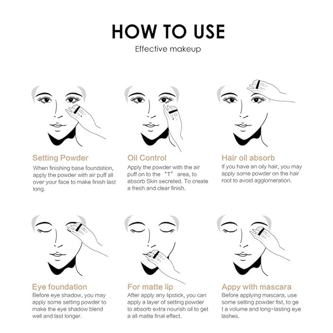 MAEPEOR Matte Setting Loose Powder 8 Colors Smooth and Lightweight Face Powder for Brightening and Setting Makeup with Face Puff (08 Snow)-VeraVaultWomen