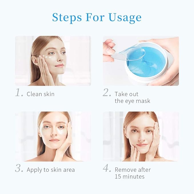 '+WIS+ Under Eye Patches, Collagen Eye Mask for Eye Moisturizing, Dark Circles, Wrinkles, Eye Gel Pads, Firming Eye Mask, Under Eye Bags, Eye Skin Care Pads With Collagen 30 Pairs-VeraVaultWomen