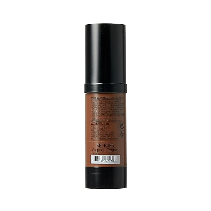 Kiss New York Professional Liquid Foundation - Lightweight and Hydrating Formula, Natural Finish, Control Shine, Cover Pores, Medium to Full Coverage, Green Tea Extract (Cognac)-VeraVaultWomen
