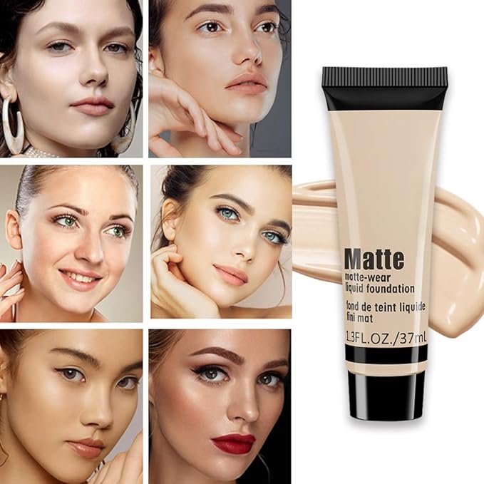 1 Pack Liquid Foundation Cream for Face Makeup,Durable Full Coverage Matte Concealer Make Up,Oil Control & Waterproof Base Primer -1 Fl.Oz (BEIGE 3#)-VeraVaultWomen
