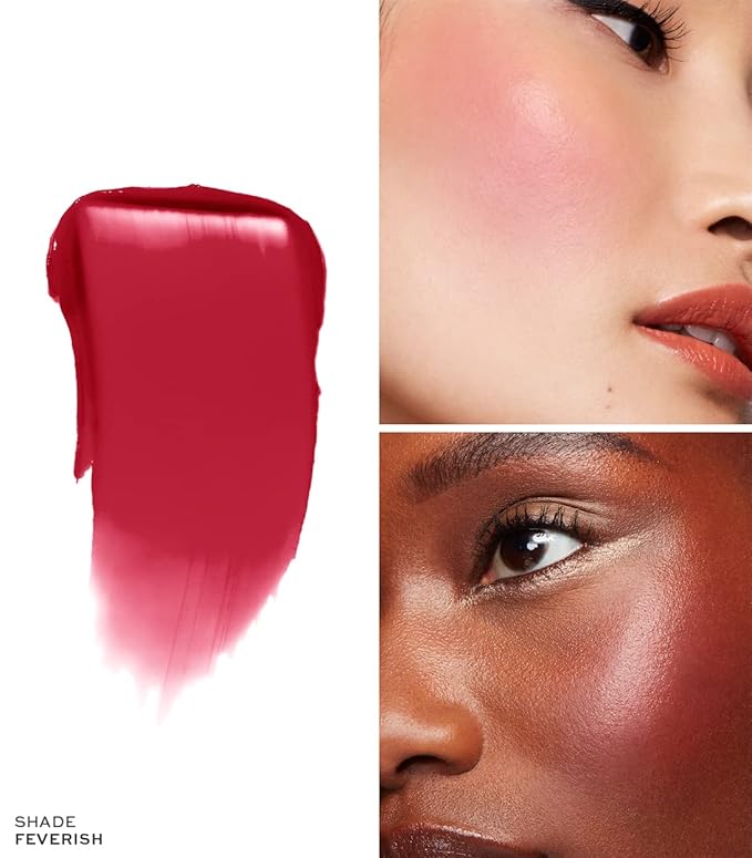 MAKE Beauty Heat Stroke Cream Blush Stick for Cheeks with Natural Hydrating Dewy Finish. Creamy Gel Blush Balm - Shade Feverish, Classic Red Cheek Tint-VeraVaultWomen