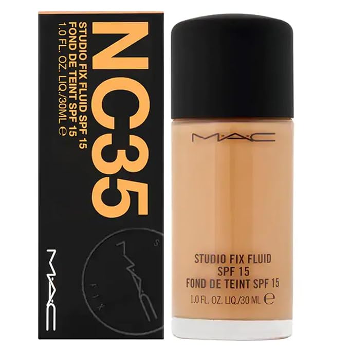 MAC Studio Fix Fluid Foundation NC35 SPF15, 1 Fl Oz-VeraVaultWomen