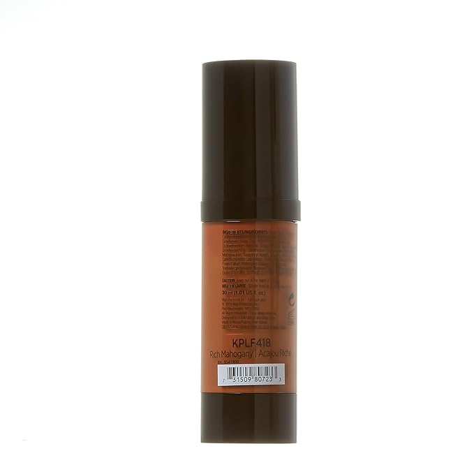Kiss New York Professional Liquid Foundation - Lightweight and Hydrating Formula, Natural Finish, Control Shine, Cover Pores, Medium to Full Coverage, Green Tea Extract (Rich Mahogany)-VeraVaultWomen