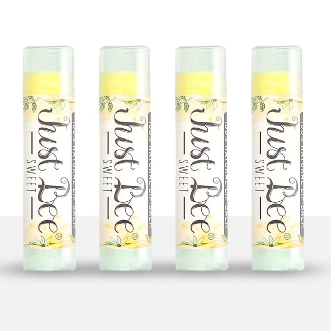 100% Natural Beeswax Lip Balm with Organic Oils (Sweet Honey, 4 pack)-VeraVaultWomen