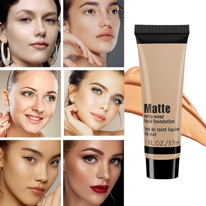 1 Pack Liquid Foundation Cream for Face Makeup,Durable Full Coverage Matte Concealer Make Up,Oil Control & Waterproof Base Primer -1 Fl.Oz-BEIGE 6#-VeraVaultWomen