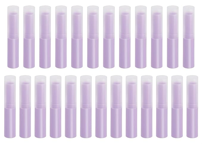 0.14oz Empty Flavored Lip Balm Container Tubes Plastic Homemade Moisturizing Lip Stick with Caps Bulk Fit for Women Adult DIY Making Supplies, 25 Count (Purple)-VeraVaultWomen