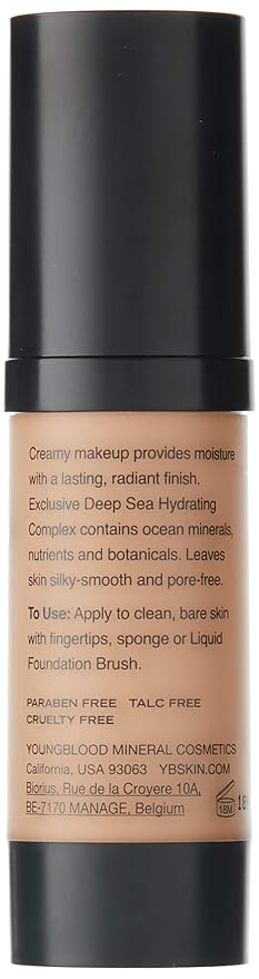 Youngblood Clean Luxury Cosmetics Liquid Mineral Foundation, Capri | Dewy Mineral Lightweight Full Coverage Makeup for Dry Skin Poreless Flawless Tinted Glow | Vegan, Cruelty Free, Gluten-Free-VeraVaultWomen