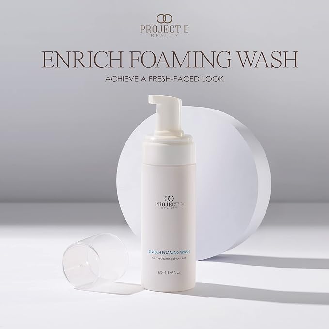 Project E Beauty Enrich Foaming Wash Gentle Cleansing | Moisturizing Daily Face Cleanser | Removes Dirt & Excess Oil | Brightens Skin | Hydrating Formulation | Clear & Smooth Skin | 150ml-VeraVaultWomen