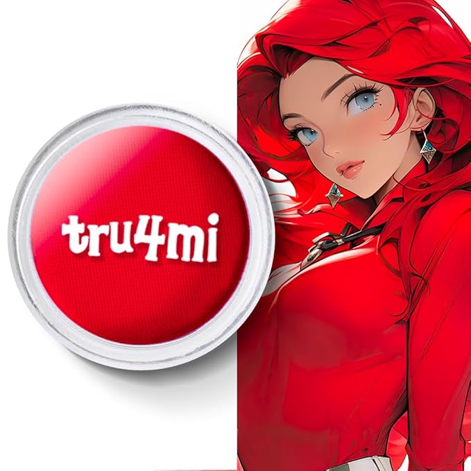 '-Water Activated Eyeliner -Wet Liner Makeup - Smudge Proof Face Body Paint - Skin Safe & Child Friendly - “TruLuv” Red -10g/container
