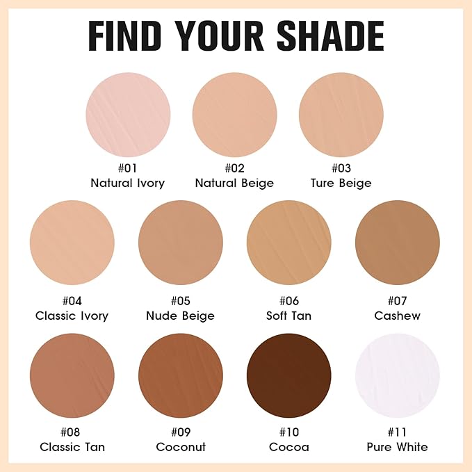 UCANBE Matte Liquid Foundation Makeup, Medium to Full Coverage Waterproof Longwear Serum Cream Foundation for Combination & Oily Mature Skin, Lightweight Hydrating Nourishing, Classic Ivory, 1 fl. oz.-VeraVaultWomen