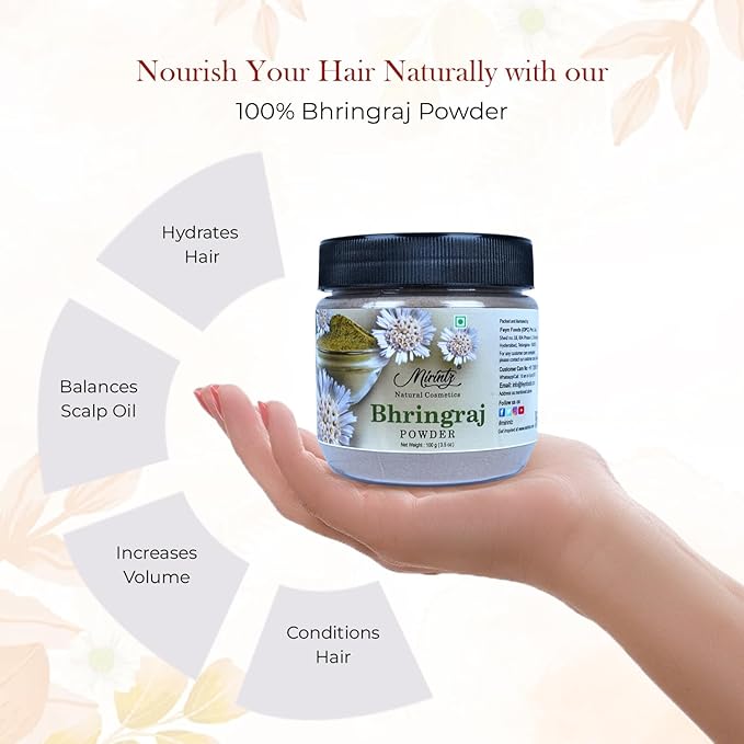 100% Natural Bhringraj Powder | (100 gms) False Daisy Powder Herbal Supplement | Eclipta Alba for Hair Growth Supplements | Karisalankanni Ayurvedic Support for Healthy Hair | Herbal Hair Mix-VeraVaultWomen