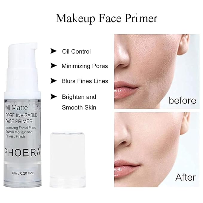 PHOERA Foundation Full Coverage Makeup, Mushroom Head Air Cushion CC Cream Natural Foundation Set,PHOERA Concealer, PHOERA Primer, PHOERA Powder, Foundation Brushes (104 Buff Beige+ 04 Buff Beige CC)-VeraVaultWomen